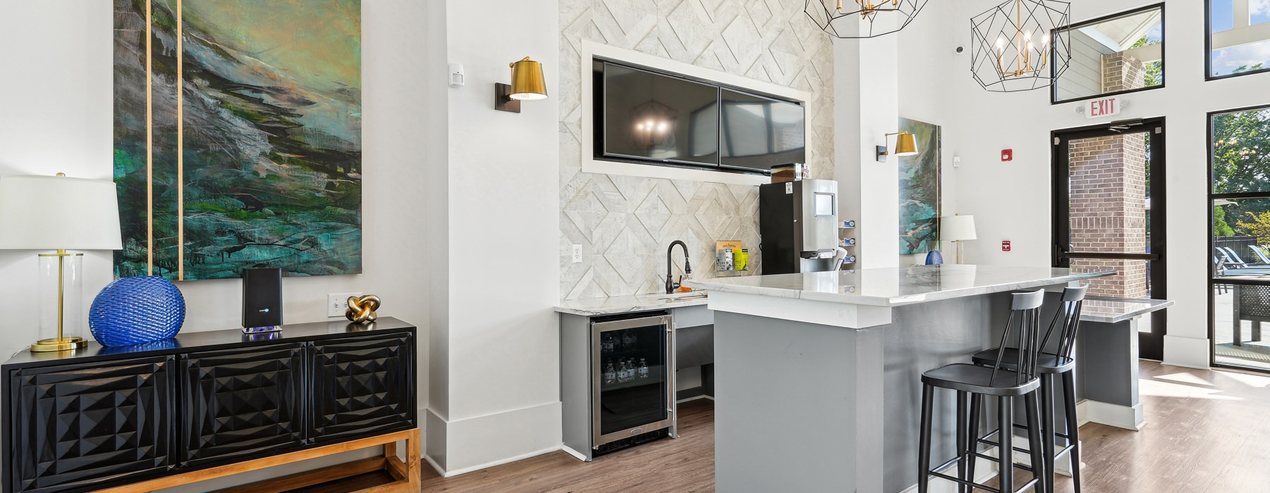 kitchen with stainless steel appliances and white counters